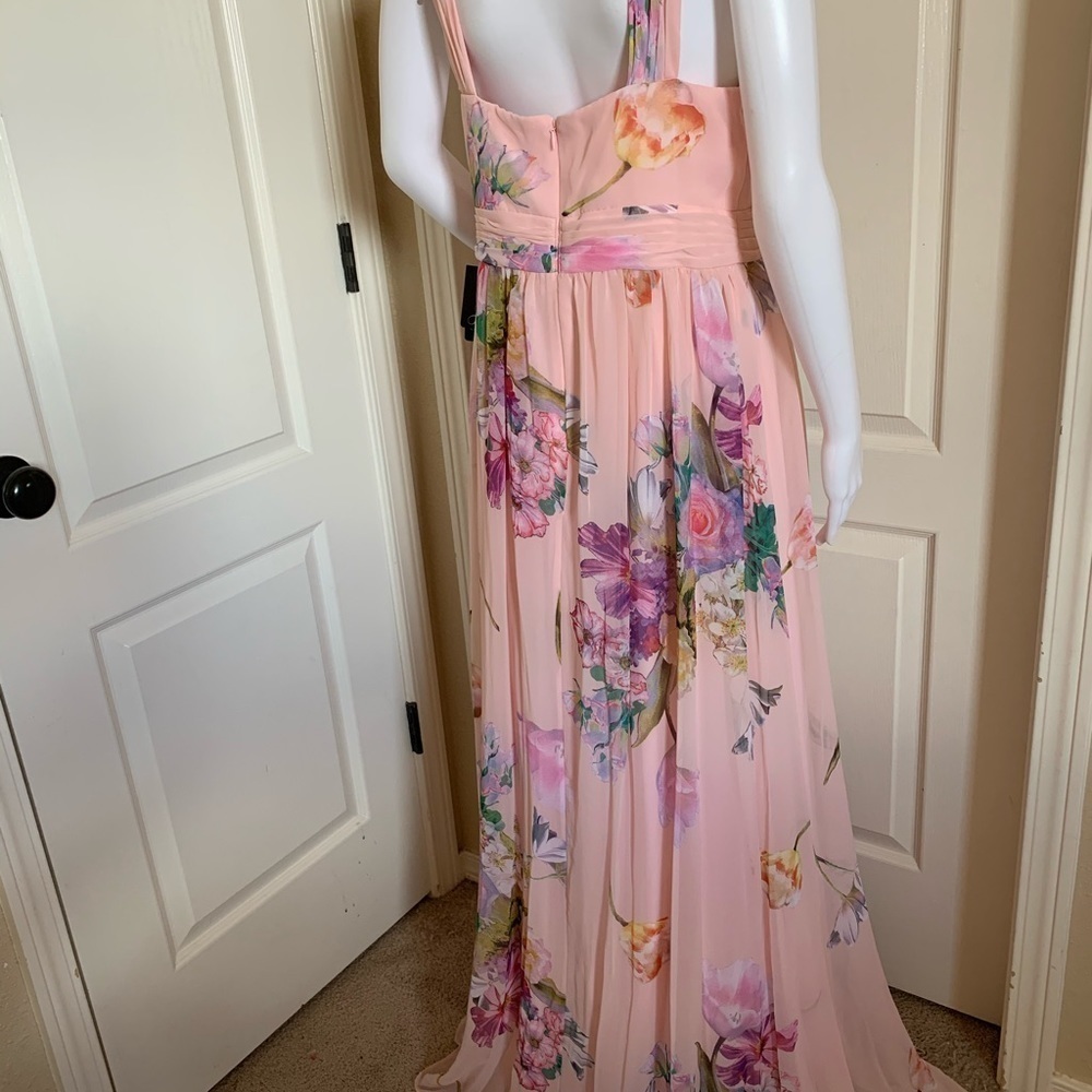 Adrianna Papell Floral Printed Chiffon Gown - Picture 14 of 16